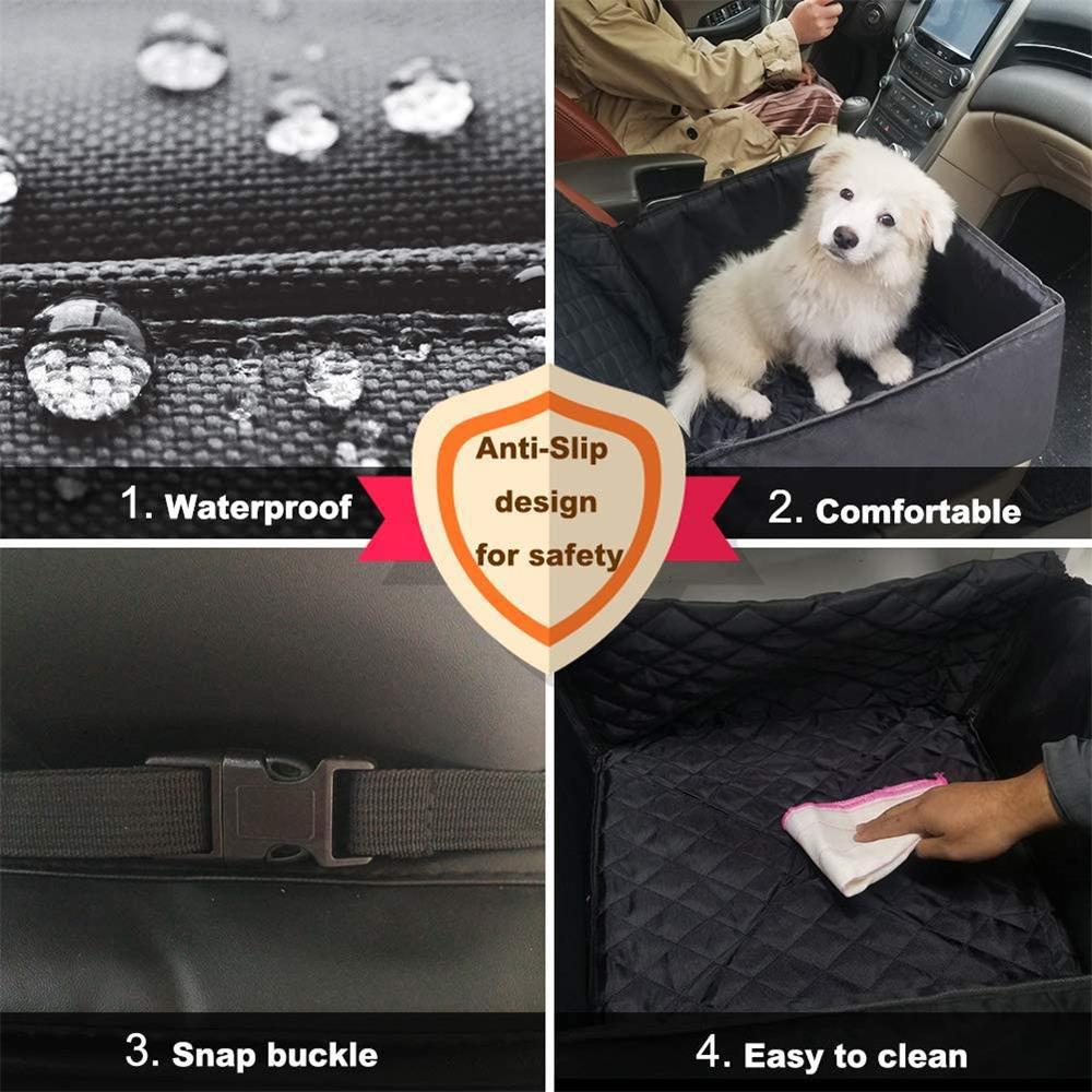 HKM-6578109 Dog Car Front and Rear Pet Cushion - Black Oxford Cloth, 45x45x58CM, Thickened Three-Dimensional Lining