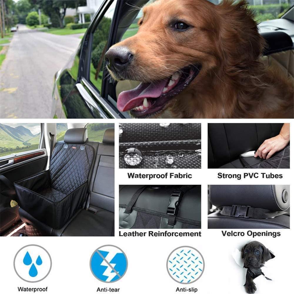 HKM-6578109 Dog Car Front and Rear Pet Cushion - Black Oxford Cloth, 45x45x58CM, Thickened Three-Dimensional Lining