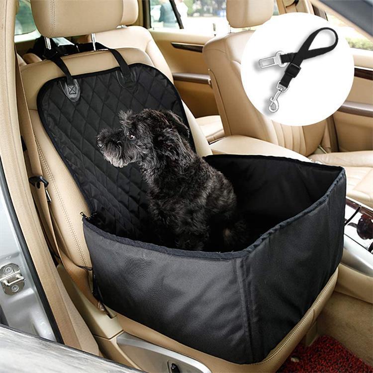 HKM-6578109 Dog Car Front and Rear Pet Cushion - Black Oxford Cloth, 45x45x58CM, Thickened Three-Dimensional Lining
