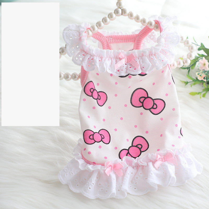 HKM-6578237 Summer Cotton Dog Skirt with Peppermint Butterfly Design for Small to Extra Large Breeds