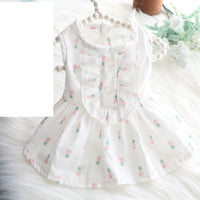 HKM-6578237 Summer Cotton Dog Skirt with Peppermint Butterfly Design for Small to Extra Large Breeds