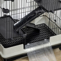 HKM-6579517 4-Level Small Animal Cage with Lockable Wheels for Rabbits, Chinchillas, and Other Small Pets
