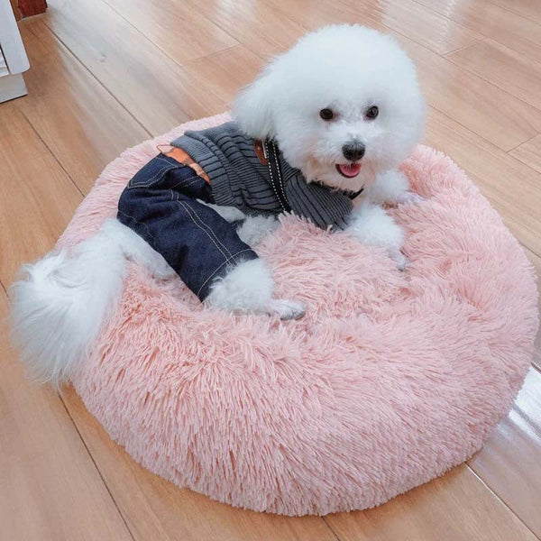 HKM-6579901 Cozy Plush Round Deep Sleep Cat Nest for Autumn & Winter - Multiple Colors & Sizes Available