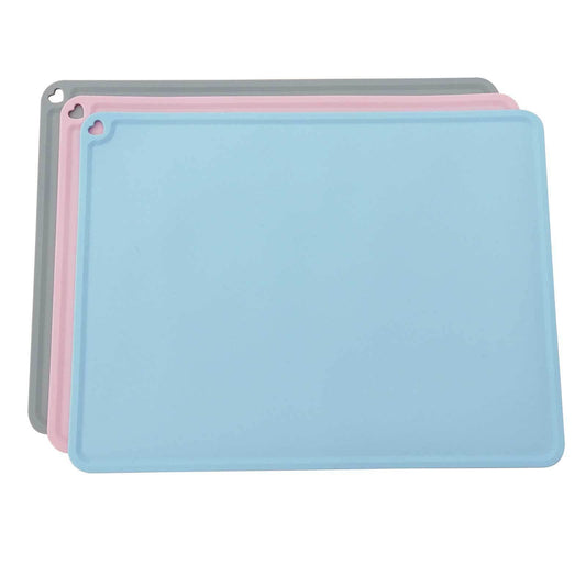 HKM-658003 Heart-Shaped Food Grade Silicone Meal Mat for Kids - Modern Design in Blue, Pink, Gray, Black