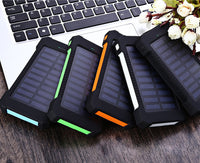HKM-658003 Ultra-Thin Waterproof Solar Power Bank with LED Flashlight and Multi-USB Ports - 10000mAh Capacity