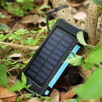 HKM-658003 Ultra-Thin Waterproof Solar Power Bank with LED Flashlight and Multi-USB Ports - 10000mAh Capacity