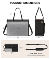 HKM-658003 Waterproof Leather Laptop Tote Bag for 15.6-Inch Devices - Professional Briefcase for Work and Travel
