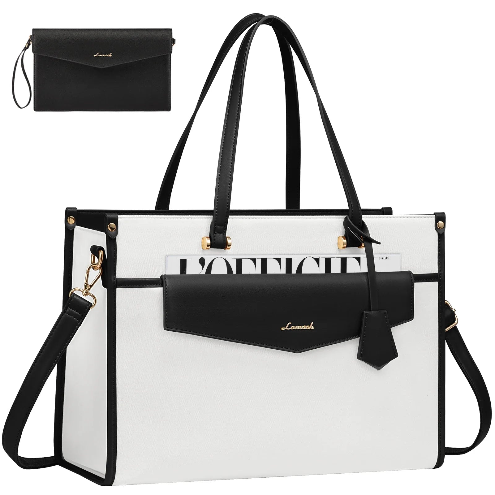 HKM-658003 Waterproof Leather Laptop Tote Bag for 15.6-Inch Devices - Professional Briefcase for Work and Travel