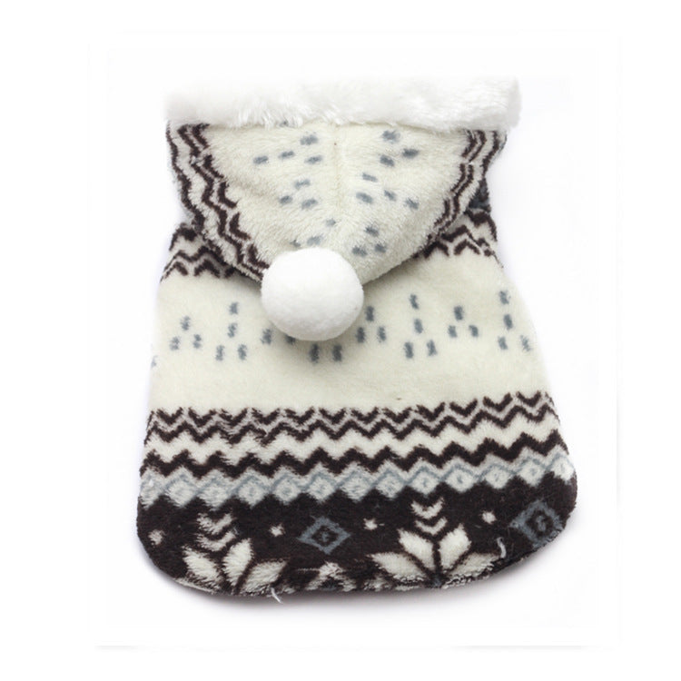 HKM-6580285 Two-Tone Snowflake Dog Coat - Casual Cotton Design, Sizes 8-16