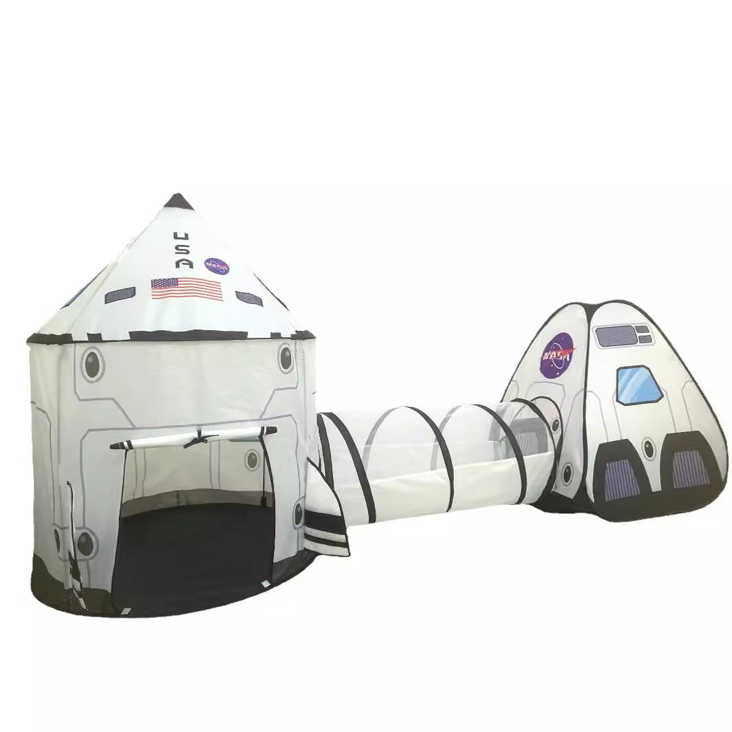 HKM-6580669 Foldable Indoor Children's Tent with Tunnel and Triangle – Fabric Playhouse for Emotional and Sensory Development
