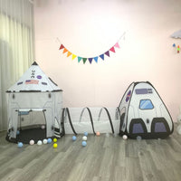HKM-6580669 Foldable Indoor Children's Tent with Tunnel and Triangle – Fabric Playhouse for Emotional and Sensory Development