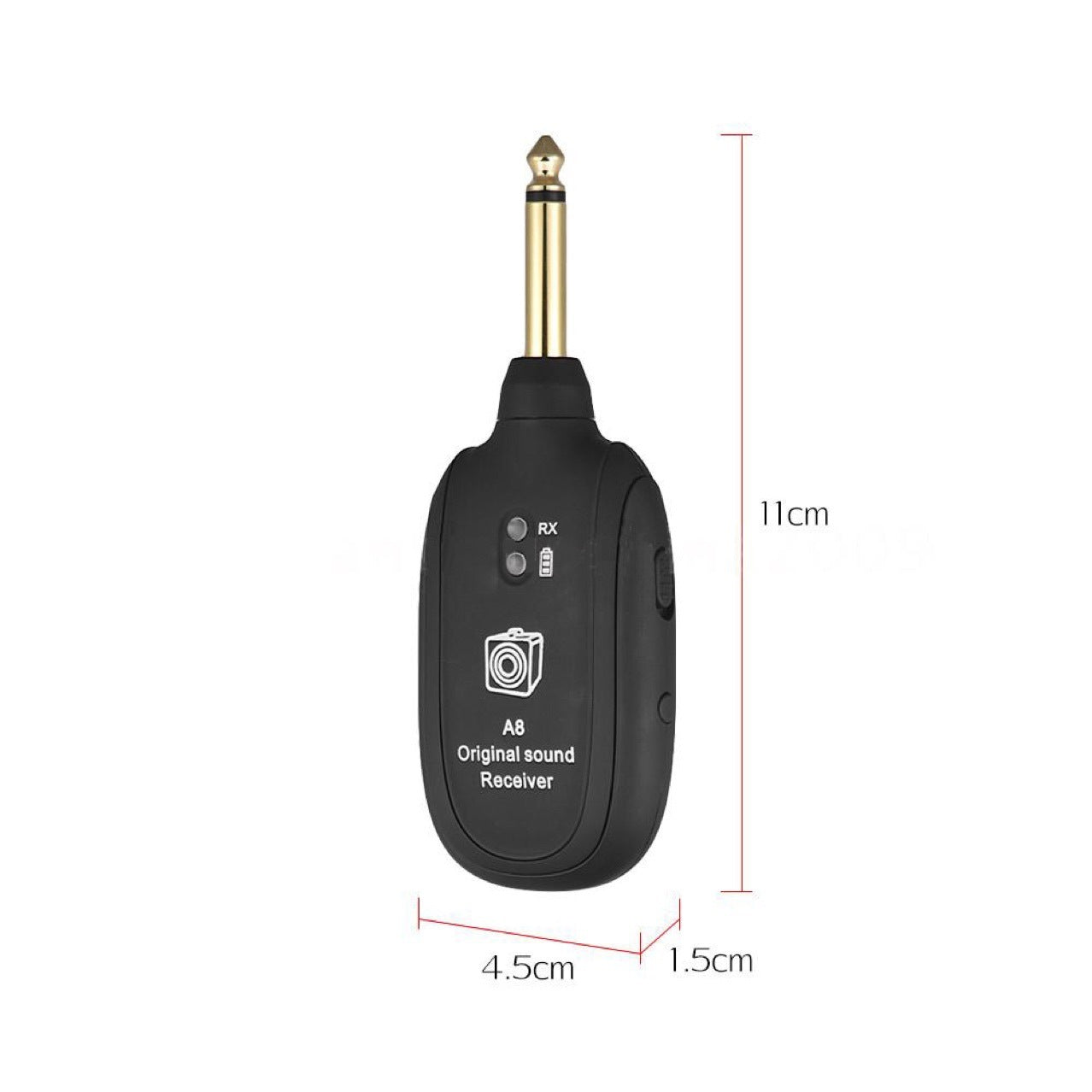 HKM-658131 Wireless Guitar Pickup System with Rechargeable Receiver - Up to 50m Range, Low Latency