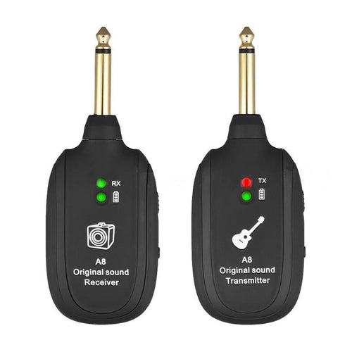 HKM-658131 Wireless Guitar Pickup System with Rechargeable Receiver - Up to 50m Range, Low Latency