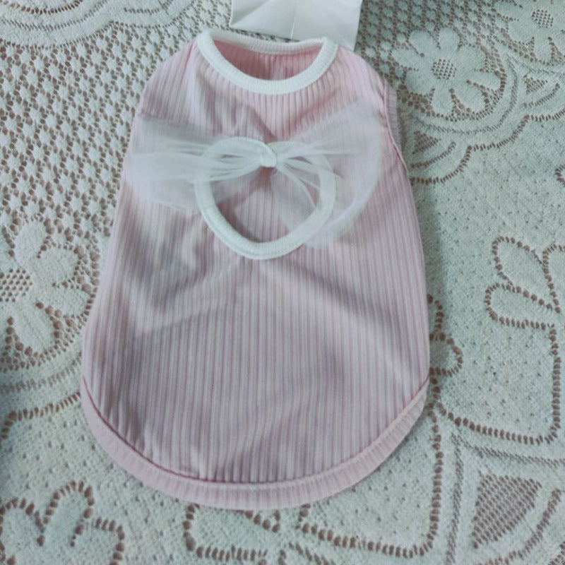 HKM-6581437 Thin Summer Vest for Small Dogs and Cats – Cute Princess Style in Wiz Pink, Bondi Blue, Ti'an Green