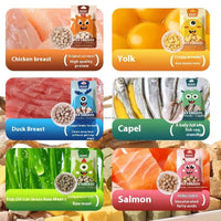 HKM-6581693 Freeze-Dried Chicken, Salmon, Egg Yolk & Fish Snacks for Dogs and Cats