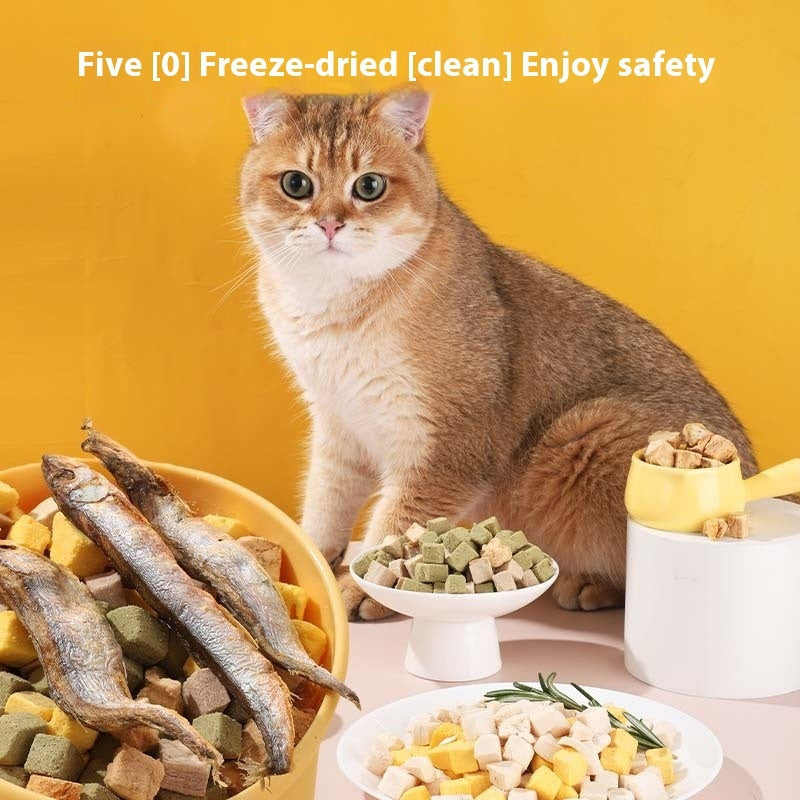 HKM-6581693 Freeze-Dried Chicken, Salmon, Egg Yolk & Fish Snacks for Dogs and Cats