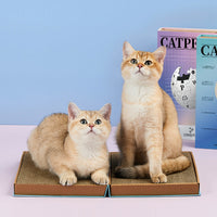 HKM-6581821 Corrugated Paper Cat Scratch Board Nest with Claw Grinder - Sci-Fi Blue & Dream Purple, 30x23.5x5 cm