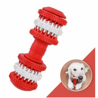 HKM-6582461 Durable Rubber Molar Dumbbell Toy for Dogs in Red, Dark Blue, Orange, and Blue