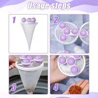 HKM-6583101 Pet Lint Remover - Reusable Floating Hair Filter Mesh Bag for Washing Machine - 3 Pack Hair Catcher for Dog and Cat Fur