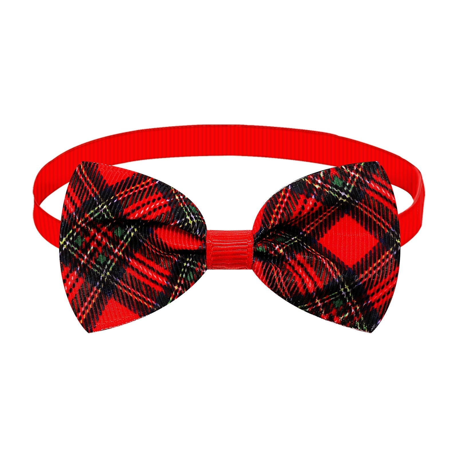 HKM-6583869 Christmas Plaid Striped Bow Tie for Dogs and Cats - Multiple Color Options Available