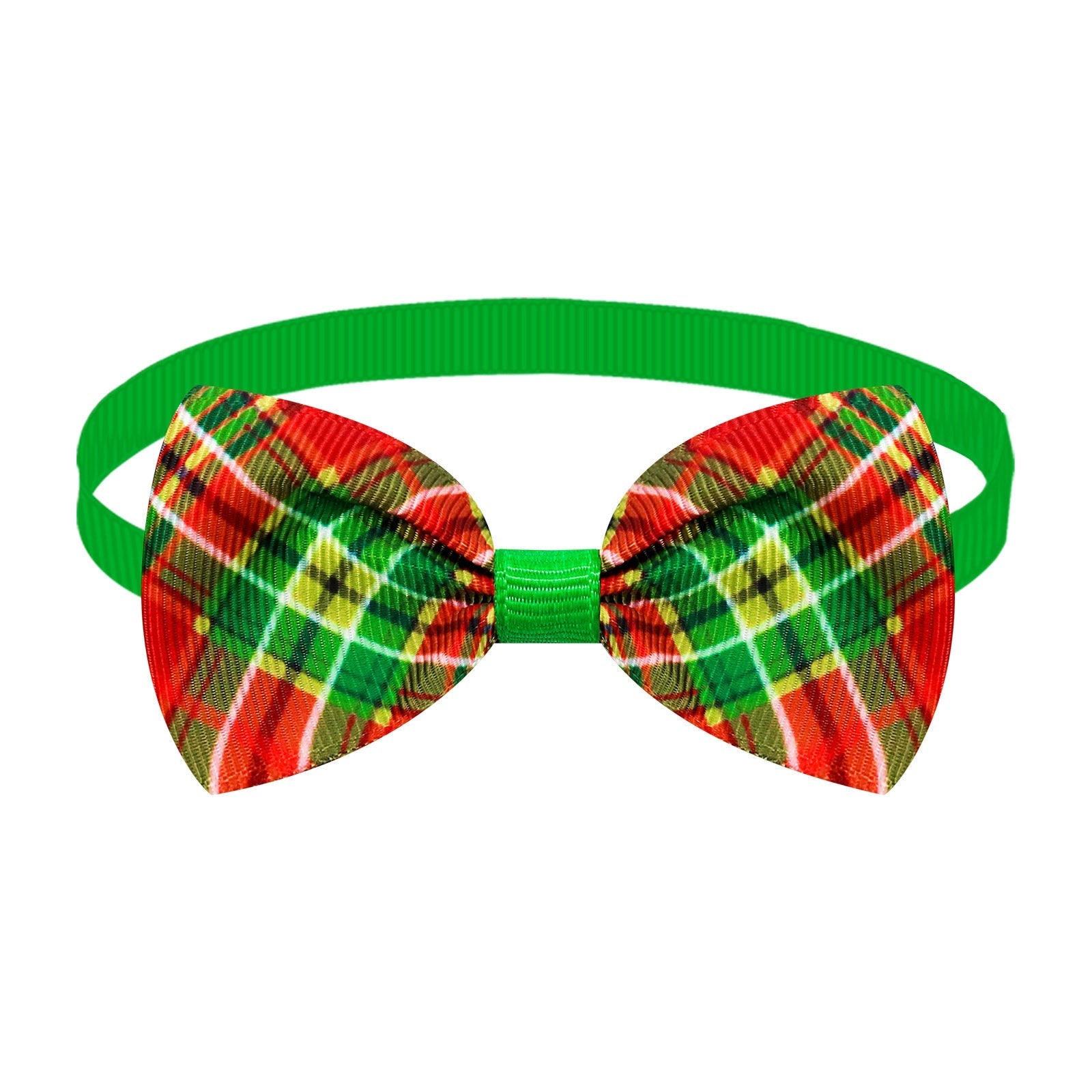 HKM-6583869 Christmas Plaid Striped Bow Tie for Dogs and Cats - Multiple Color Options Available
