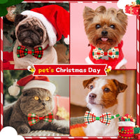 HKM-6583869 Christmas Plaid Striped Bow Tie for Dogs and Cats - Multiple Color Options Available