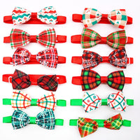 HKM-6583869 Christmas Plaid Striped Bow Tie for Dogs and Cats - Multiple Color Options Available