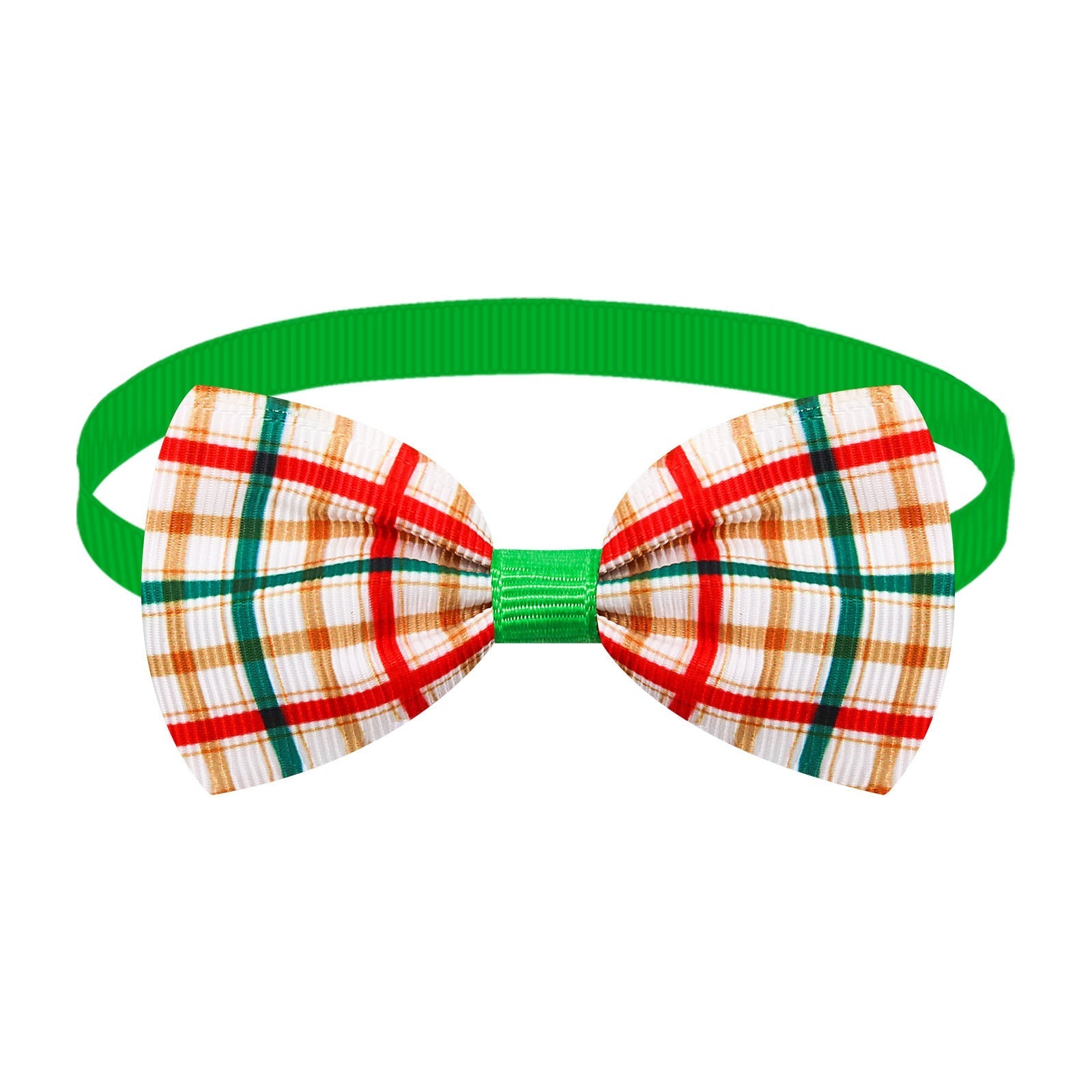 HKM-6583869 Christmas Plaid Striped Bow Tie for Dogs and Cats - Multiple Color Options Available