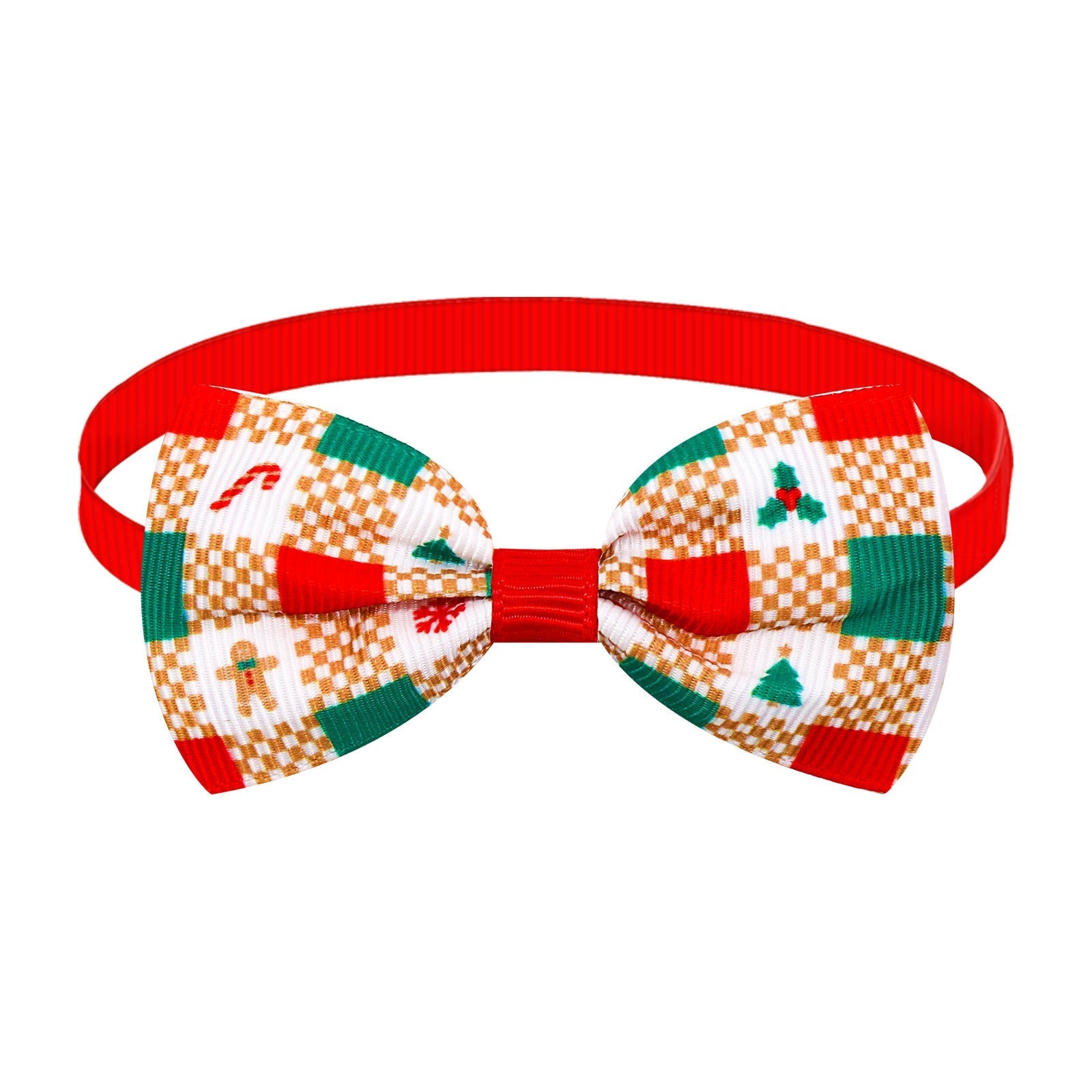 HKM-6583869 Christmas Plaid Striped Bow Tie for Dogs and Cats - Multiple Color Options Available