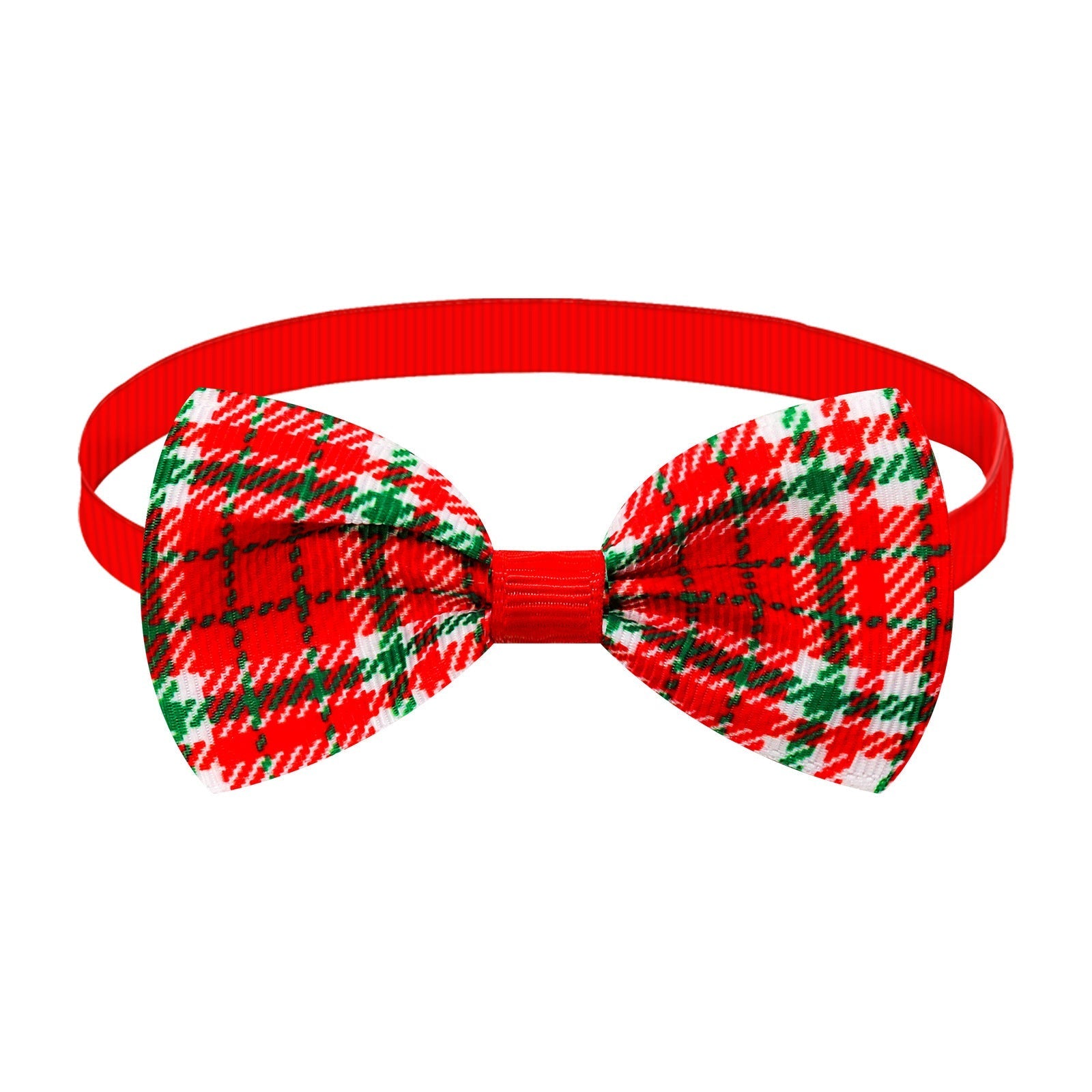 HKM-6583869 Christmas Plaid Striped Bow Tie for Dogs and Cats - Multiple Color Options Available