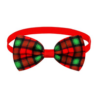 HKM-6583869 Christmas Plaid Striped Bow Tie for Dogs and Cats - Multiple Color Options Available