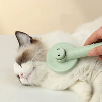 HKM-658387 Self-Cleaning Pet Comb for Cats and Dogs - Stainless Steel Needle, ABS Material, Available in Blue, Cyan, Gray