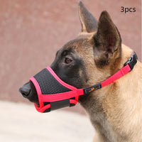 HKM-6584893 Adjustable Breathable Pet Muzzle Mask - Durable Mesh, Size Adjustable for Comfort
