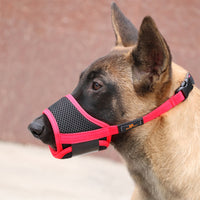 HKM-6584893 Adjustable Breathable Pet Muzzle Mask - Durable Mesh, Size Adjustable for Comfort