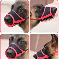 HKM-6584893 Adjustable Breathable Pet Muzzle Mask - Durable Mesh, Size Adjustable for Comfort