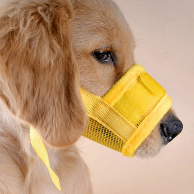 HKM-6584893 Adjustable Breathable Pet Muzzle Mask - Durable Mesh, Size Adjustable for Comfort