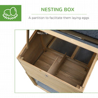 HKM-6585277 Deluxe 69" Chicken Coop with Outdoor Run, Nesting Box, and Ramp for Poultry and Small Animals