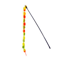 HKM-6586429 Bite-Resistant Cat Teasing Stick with Colorful Knot for Playful Kittens