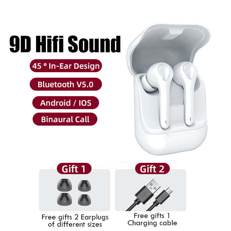 HKM-658643 Bluetooth Wireless In-Ear Headset with Noise Reduction and Binaural Connection, 8 Hours Playback Time