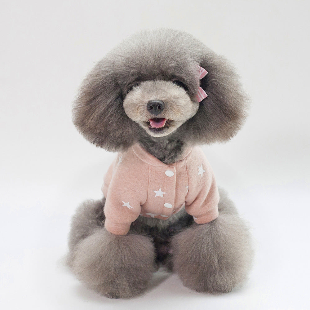HKM-6586685 Cozy Cotton Pullover for Dogs in Pink and Purple Blue, Sizes S-XXL