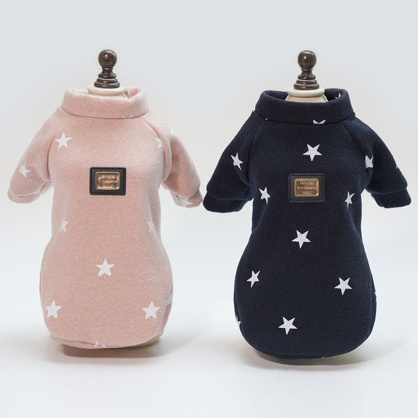 HKM-6586685 Cozy Cotton Pullover for Dogs in Pink and Purple Blue, Sizes S-XXL