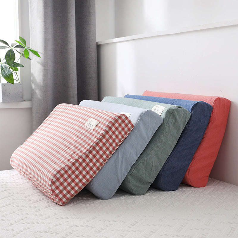 HKM-658771 Washed Cotton Latex Pillowcase in Elegant Designs, Skin-Friendly and Soft