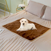 HKM-6588221 Fluffy Waterproof Pet Blanket for Dogs and Cats - Soft Flannel and Lamb Velvet, Washable in Gray, Navy Blue, or Camel Coffee