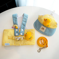 HKM-6588861 Spring Summer Pet Pulling Set with Harness, Leash, and Cute Hat for Cats and Dogs