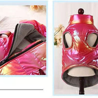 HKM-6589757 Universal Rainbow Gradient Dog Vest Costume in Silver, Rose, Blue - Polyester Material for Small and Medium Sizes