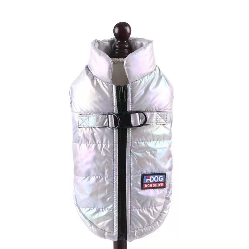 HKM-6589757 Universal Rainbow Gradient Dog Vest Costume in Silver, Rose, Blue - Polyester Material for Small and Medium Sizes