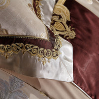 HKM-659091 Four-Piece Long Staple Cotton Bedding Set with Jacquard Embroidery - Available in Multiple Sizes
