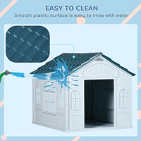 HKM-6591037 Water-Resistant Plastic Dog House for Small and Medium Dogs with Ventilation and Easy Assembly