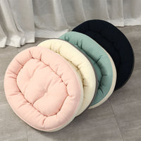HKM-6591421 Thickened Round Plush Pet Basin in Green, Pink, Gray, Navy Blue - Small & Large Sizes Available