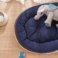 HKM-6591421 Thickened Round Plush Pet Basin in Green, Pink, Gray, Navy Blue - Small & Large Sizes Available